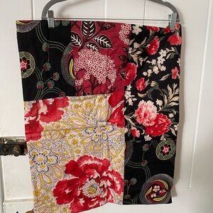 Anthropologie Floral Patchwork Pillow Cover - Red, Black, Yellow